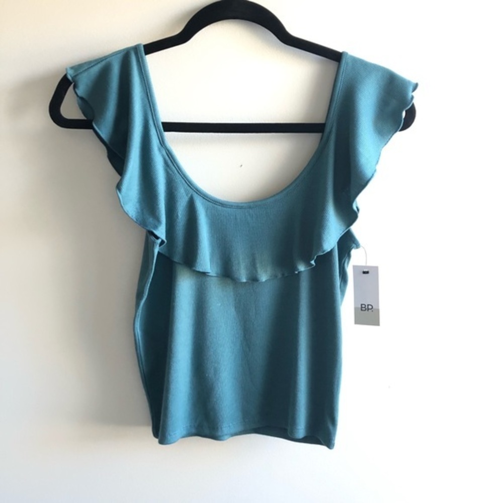 BP Nordstrom‎ teal ruffle tank top NWT